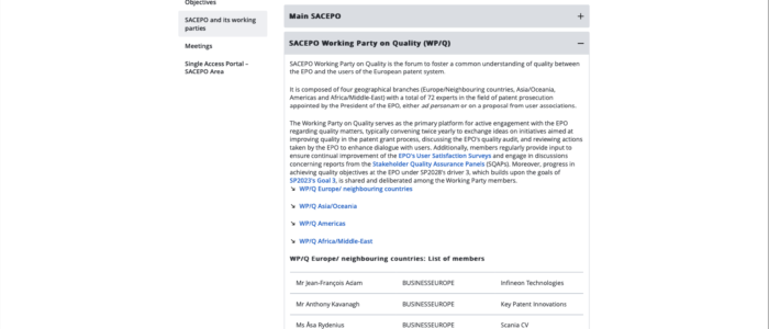 Bogoljub Ilievski re-appointed by the President of EPO as the member of SACEPO WP/Q for the 2024-2026 term